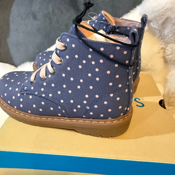 Thereabouts  Blue and Pink Polka Dot Kids Boots Size 10M - Picture 4 of 8